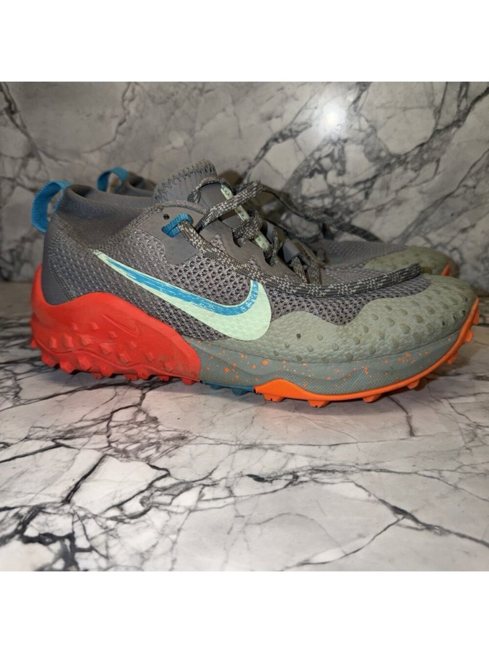 Nike Men's Size 7.5 US Wildhorse 7 Smoke Grey Laser Blue Trail Running Sneakers